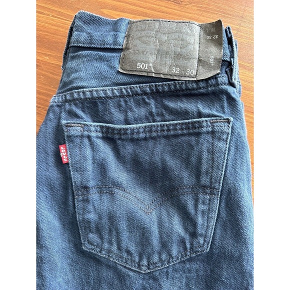 LEVIS 501 Button Fly Straight Leg, Black Label 32x30 Royal Blue, 100% Cotton - Picture 3 of 14